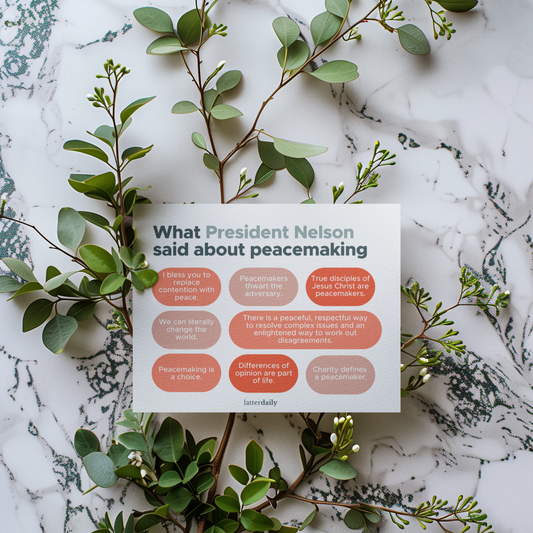 Peacemaking + Contention Passalong Cards: Russell M. Nelson | Printable PDF